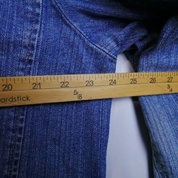 ST JOHNS BAY Womens Size 1X Denim Stretch Button Mid-Length Jacket Embroidered - Picture 9 of 15